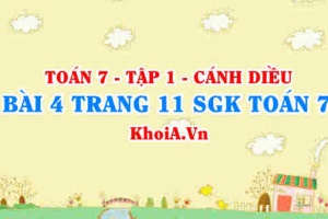 Bài 4 trang 11 SGK Toán 7 tập 1 Cánh Diều